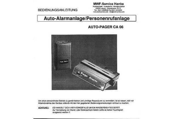 CA-6 Page Alarm - Bedienungsanleitung deutsch
