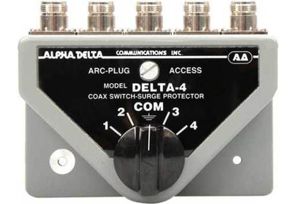 AlphaDelta-4N Antennenschalter 4-fach, Blitzschutzpatrone