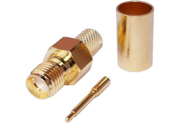 RP-SMA-Kabelbuchse 6mm Crimp