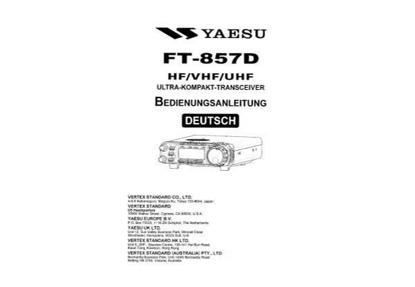 Yaesu FT-857D - Bedienungsanleitung deutsch