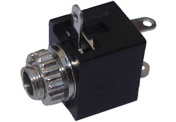Klinken-Schalt-Einbaubuchse 3,5mm Mono mit Gehäuse