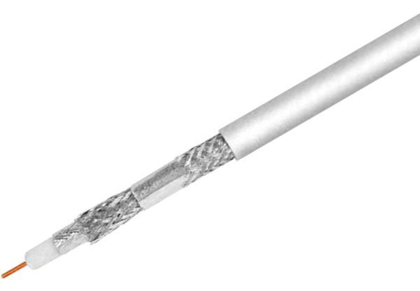 SAT-Koaxkabel weiss 4-fach geschirmt 120 dB