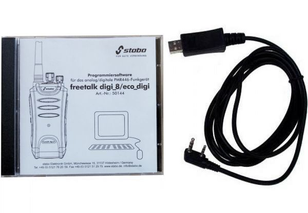 USB-Programmierset für Stabo Freetalk Digi 8 + Freetalk Eco Digi