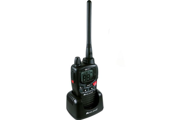 Midland G9 Pro - LPD PMR 446 16 Kanal Handfunkgerät, Tischlader, Akkus