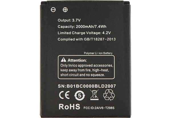 INRICO Li-Ion Akku 2000mAh 3,7V für Bluetooth Lautsprechermikrofon