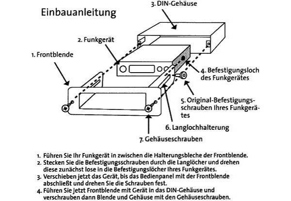 DIN-Einschubhalterung 124 x 36 mm für CRT ELECTRO UV V3, Team Duo Mobile/Portable 2/70