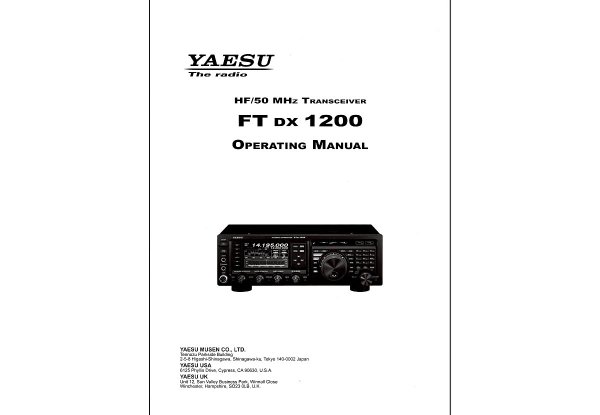 Yaesu FT-DX1200 - Operating Manual english