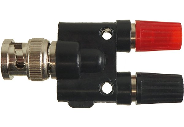 Adapter BNC-Stecker/2x Polklemme (Bananenbuchse)