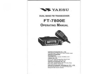 Yaesu FT-7800E - Operating Manual english