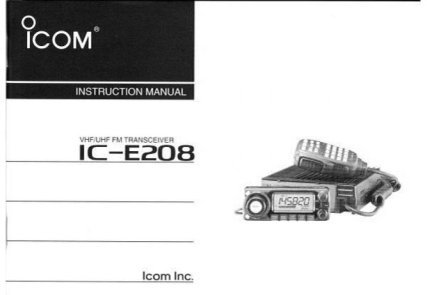 Icom IC-E208 - Instruction Manual english