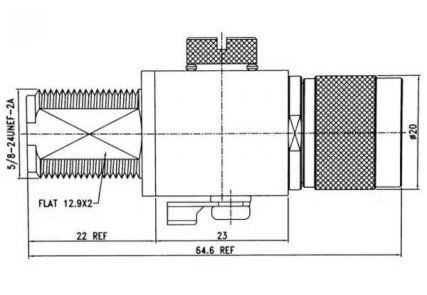 N-Blitzschutz-Adapter N-Stecker/N-Buchse max. 6 GHz