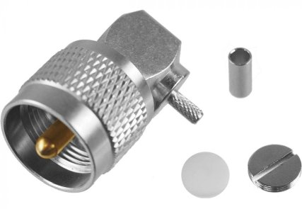 PL-259/3mm PL-Winkelstecker Crimp