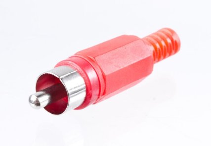 Cinch-Stecker Plastik rot