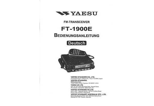 Yaesu FT-1900E - Bedienungsanleitung deutsch