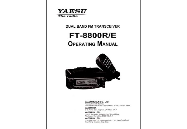 Yaesu FT-8800R/E - Operating Manual english