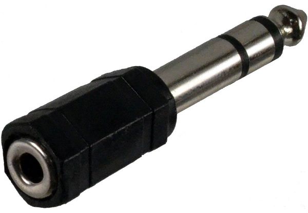 Adapter Klinkenstecker 6,3mm / Klinkenbuchse 3,5mm Stereo