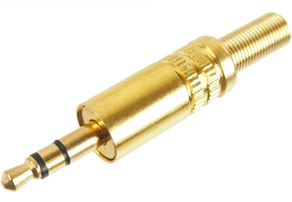 Klinkenstecker 3,5mm Stereo Metall goldfarben